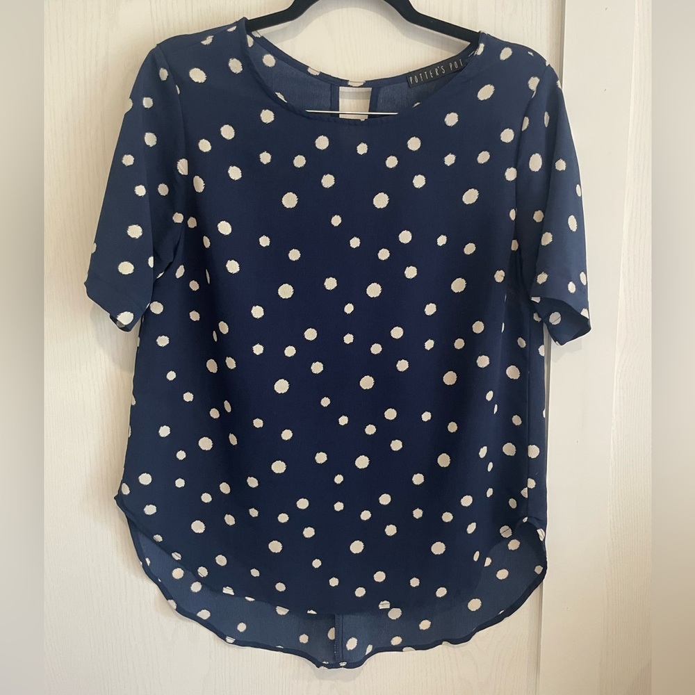 Potter's Pot Blue and White Boxy Blouse